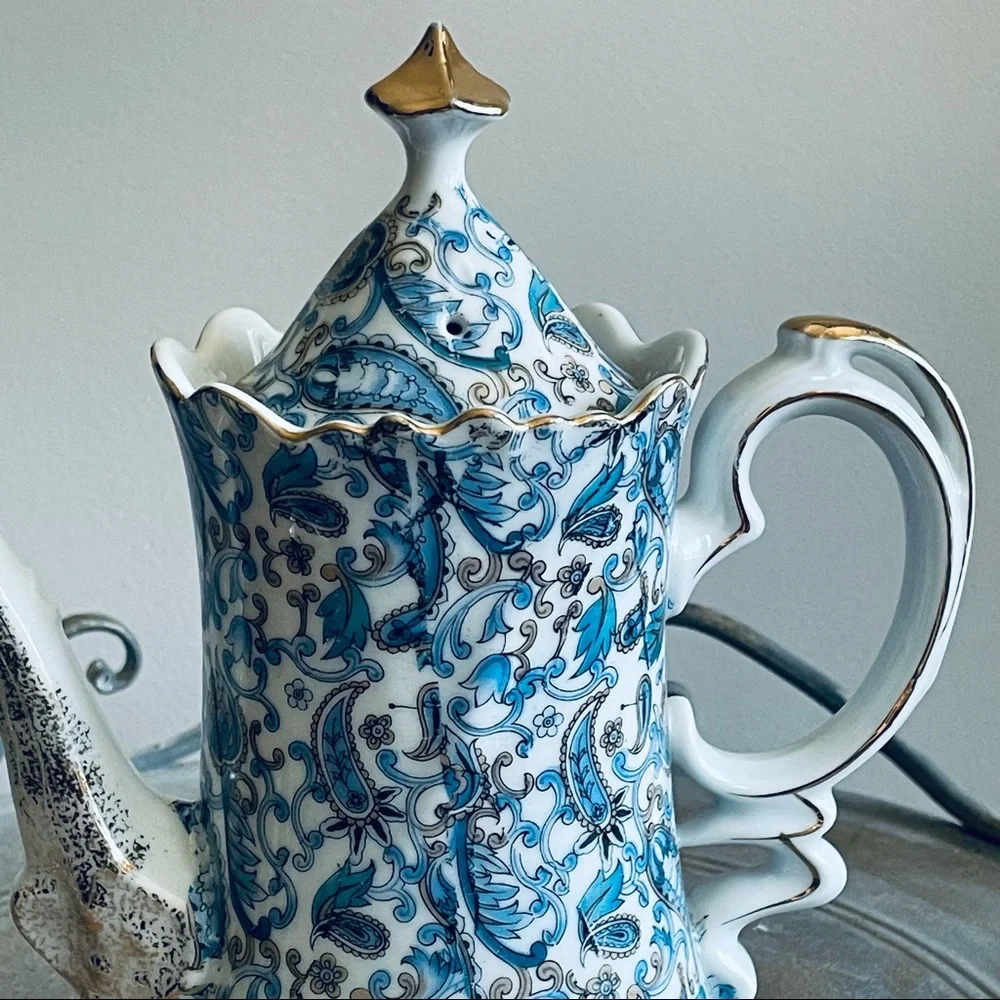 Lefton China Vintage Hand Painted Coffee / Tea  Pot # NE1972